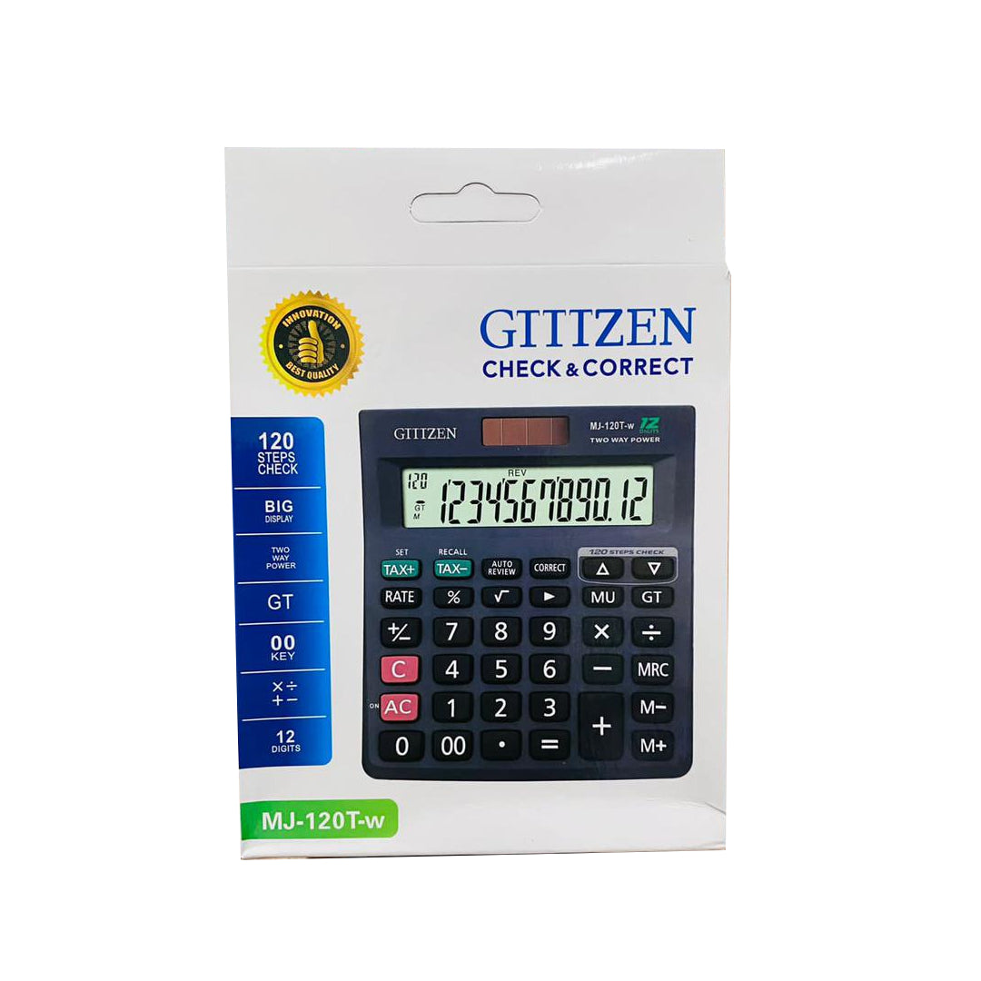 CITIZEN Electronic Calculator Check & Correct - (MJ-120T -W) (VD/VP/LB)