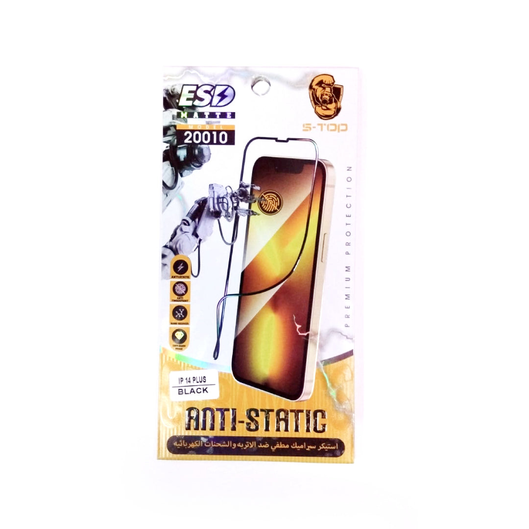 S-TOP - 20010 | Matte Screen Protector Film | Anti Fingerprint | Iphone 14 Plus Black (VB/VG/LT)