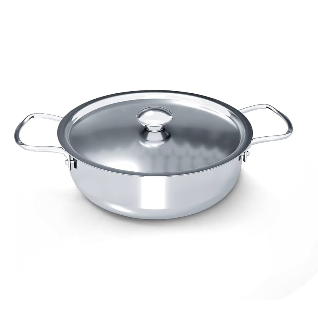 Delici DKP 22W Stainless Steel Cookware Kadai Pan 22cm | B.8906126681258 (AA-AM-RS)