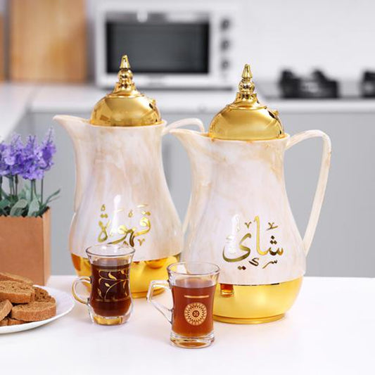 Royalford 1L 2 Pieces Marble Tea & Cawa Set | B.6294016406992 (IS-IH-OSS)