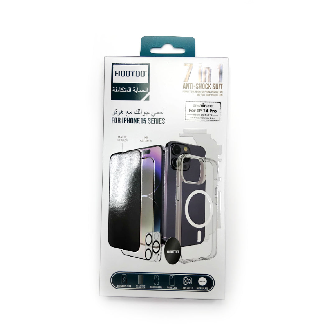 HOOTOO | 7 in 1 Full Protection Package | IPhone 14 Pro (LP/UP/BV)