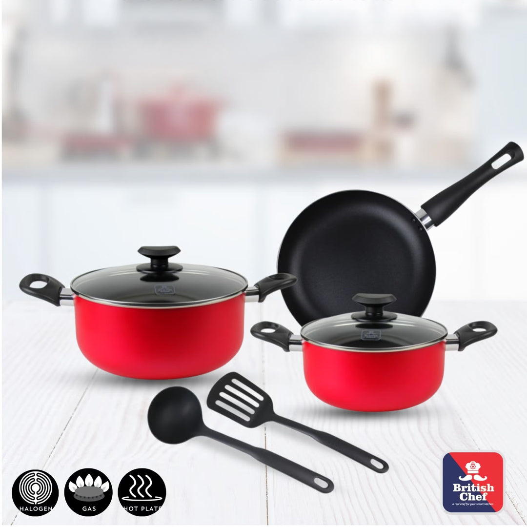 British Chef Nonstick Cookware Set 7pcs BC131 | B.6287023185462 (IH-IR-OSS)