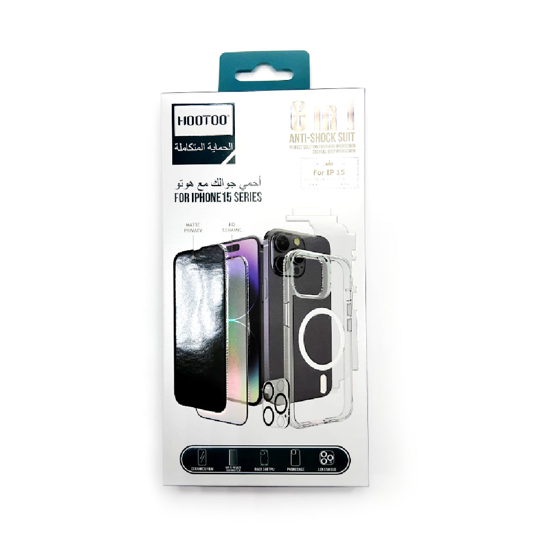 HOOTOO | 7 in 1 Full Protection Package | IPhone 15 (LP/UP/BV)