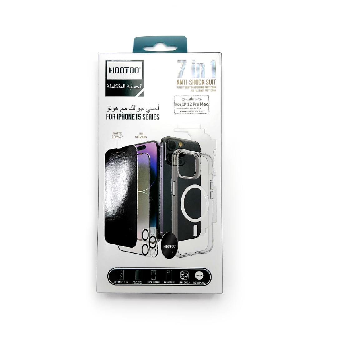 HOOTOO | 7 in 1 Full Protection Package | IPhone 12 Pro Max (LP/UP/BV)