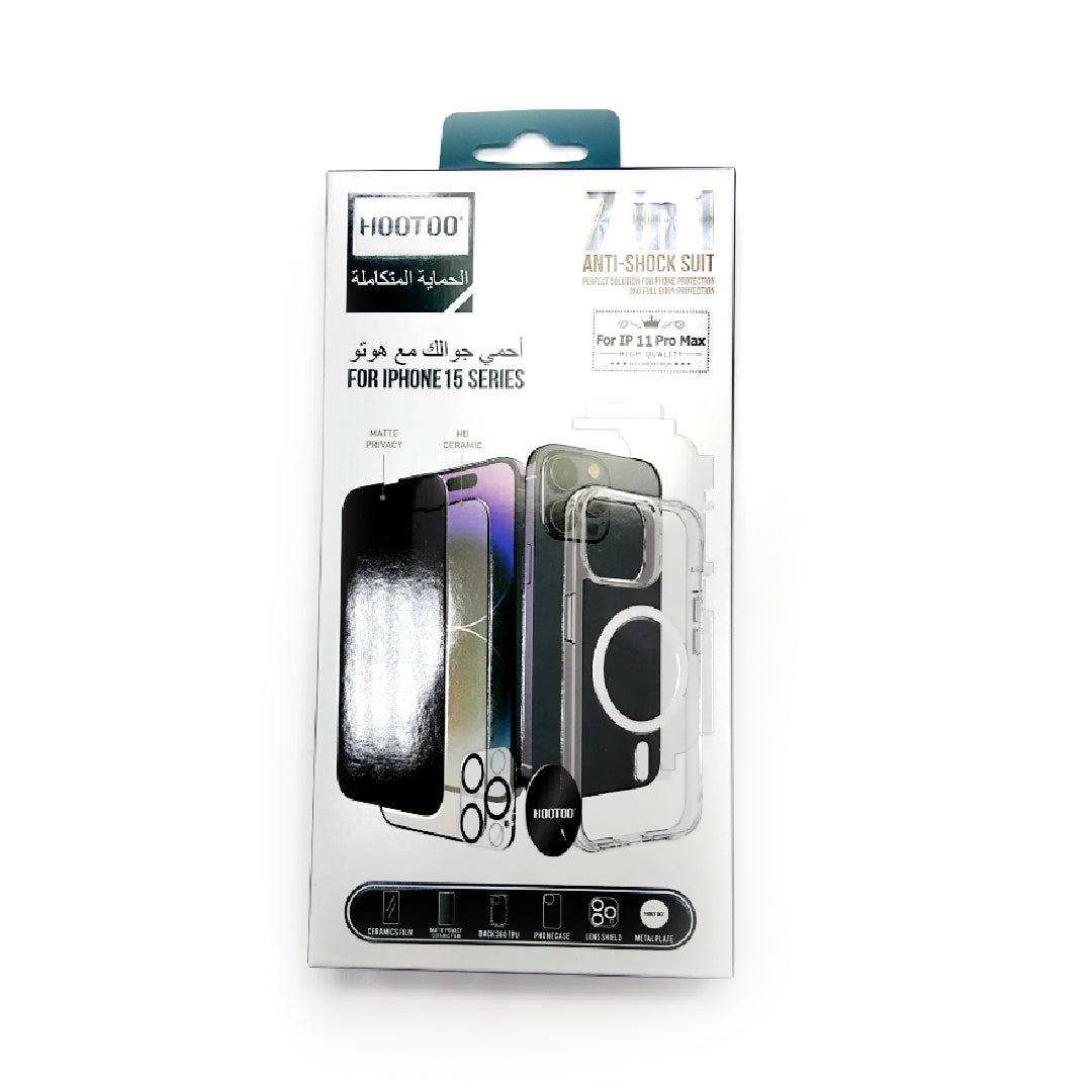 HOOTOO | 7 in 1 Full Protection Package | IPhone 11 Pro (LP/UP/BV)