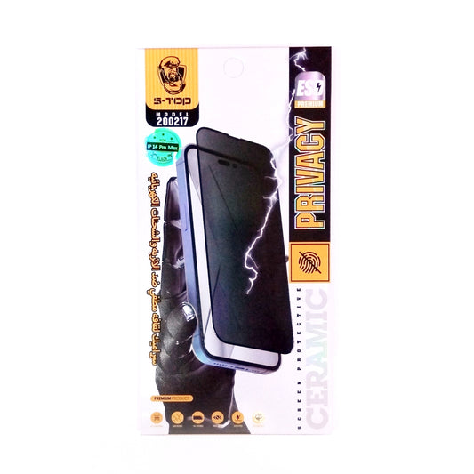S-TOP Ceramic Matte Privacy Screen Protector | 200217 | IPhone 14 Pro Max (VB/VG/LB)