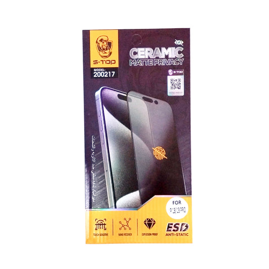 S-TOP Ceramic Matte Privacy Screen Protector | 200217 | IPhone 13 (VB/VG/LB)