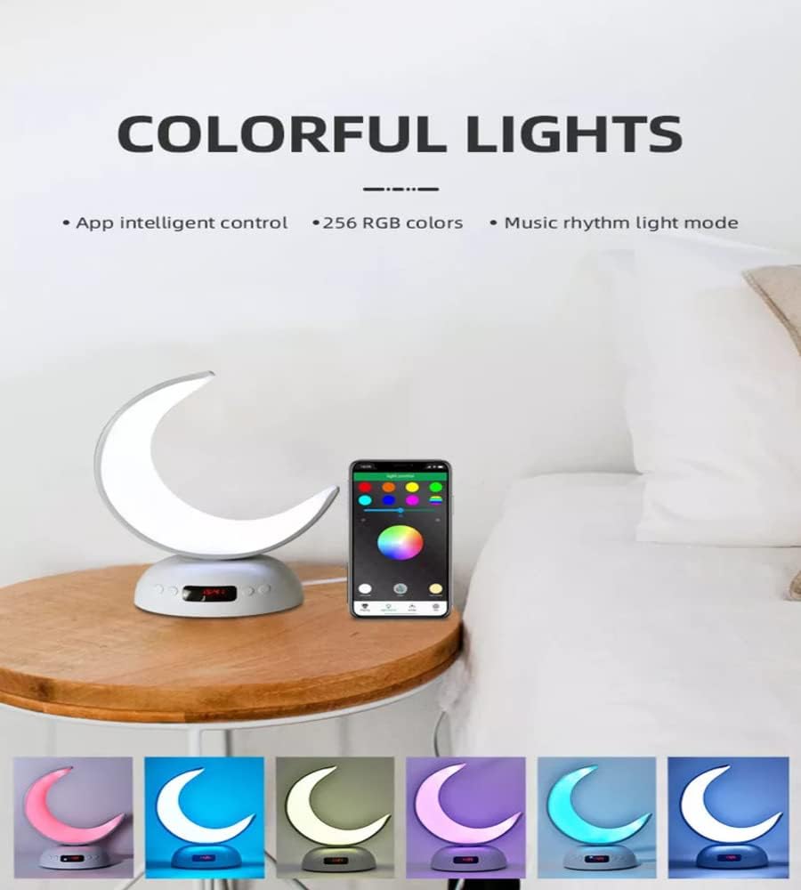 howkah® SQ-902 Quran Speaker 7 Color LED Moon Lamp Desk Lamp with Aromatherapy Function Azan | Alarm Clock | Quran Recitation Player with Remote & Smart App Control Night Lamp Bluetooth Speaker | B.10041501 (MA/MI/OOI-TX)
