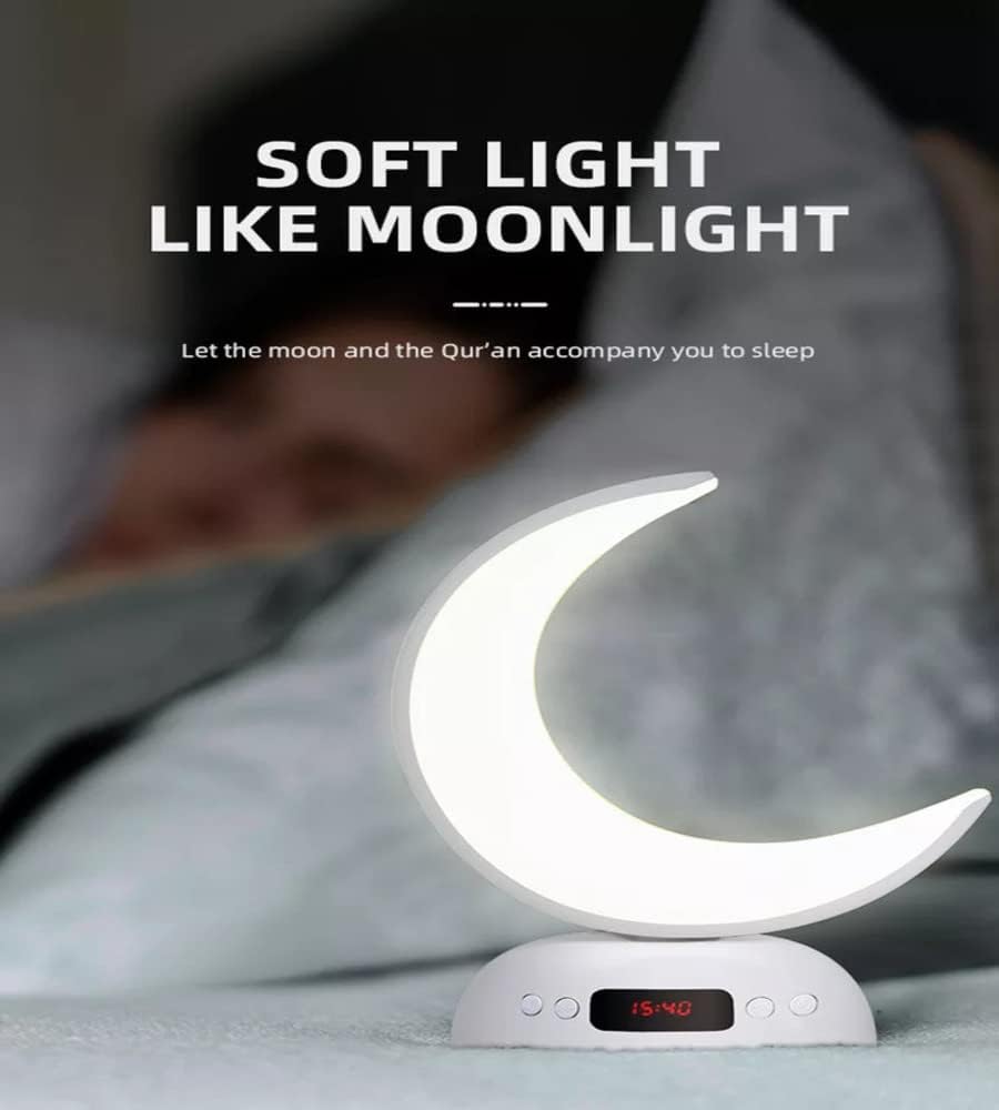 howkah® SQ-902 Quran Speaker 7 Color LED Moon Lamp Desk Lamp with Aromatherapy Function Azan | Alarm Clock | Quran Recitation Player with Remote & Smart App Control Night Lamp Bluetooth Speaker | B.10041501 (MA/MI/OOI-TX)