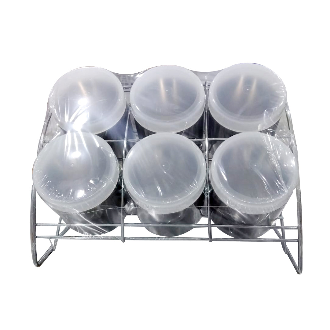 Basurrah 6PCS Canister set with Stand Fingerprint Proof | B.20044287 (RH-RM-MR)