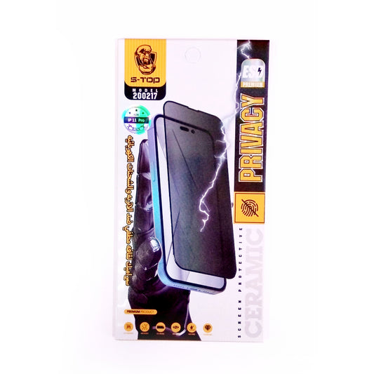 S-TOP Ceramic Matte Privacy Screen Protector | 200217 | IPhone 11 Pro (VB/VG/LB)