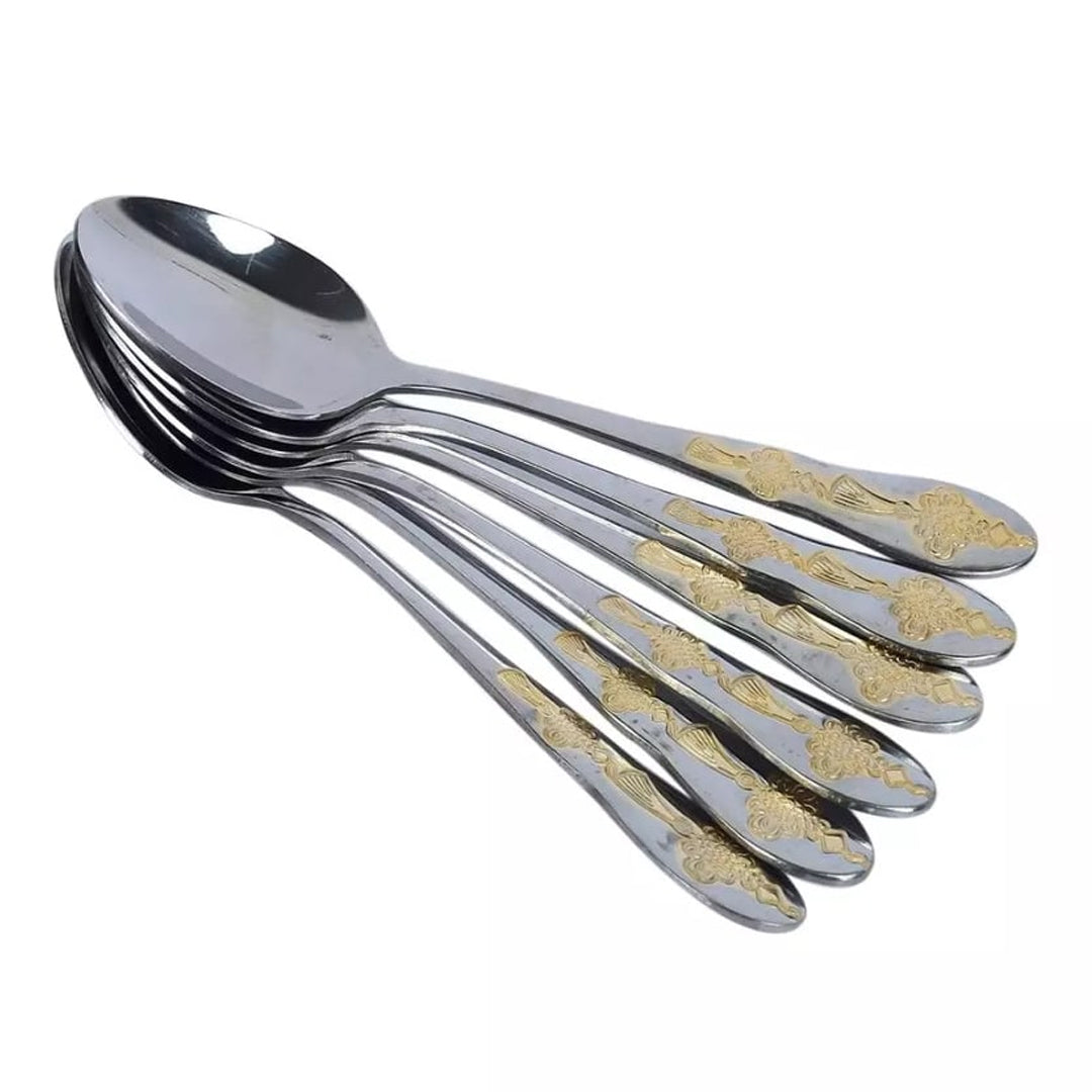 SPOON TEA STEEL GOLD 6PC SET | B.99950422 (AS-AN-AC)