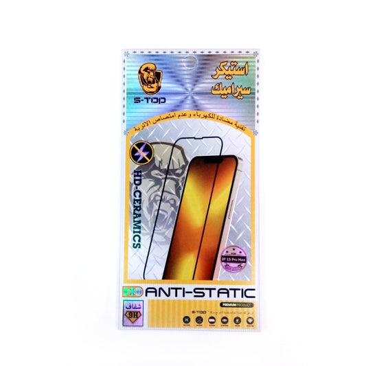 S-TOP HD-Ceramics Screen Protector Anti-Static | 6188 | IPhone 15 Pro Max (SB/SG/ON)