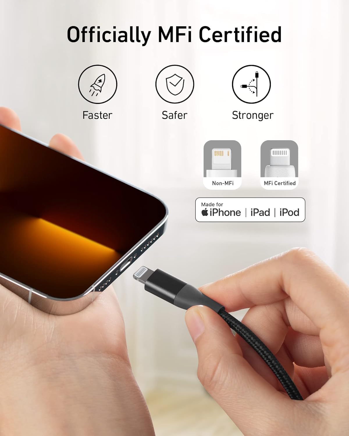 ANKER USB TO LIGHTNING CABLE 6FT/1.8M