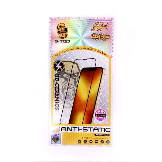 S-TOP HD-Ceramics Screen Protector Anti-Static | 6188 | IPhone 14 Pro Max (SB/SG/ON)