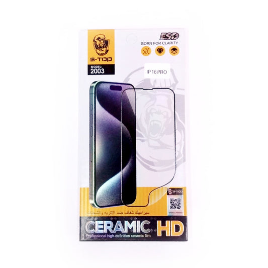 S-TOP HD-Ceramics Film Screen Protector | 2003 | IPhone 16 Pro (VG/LV/UV)