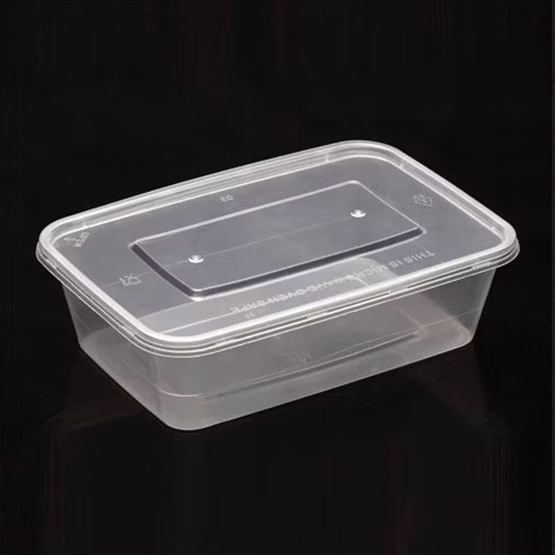 Plastic container with lid 750ml 50PCS | B.99900366 (500PC-OIC-TX)(250PC-OSS-TX))