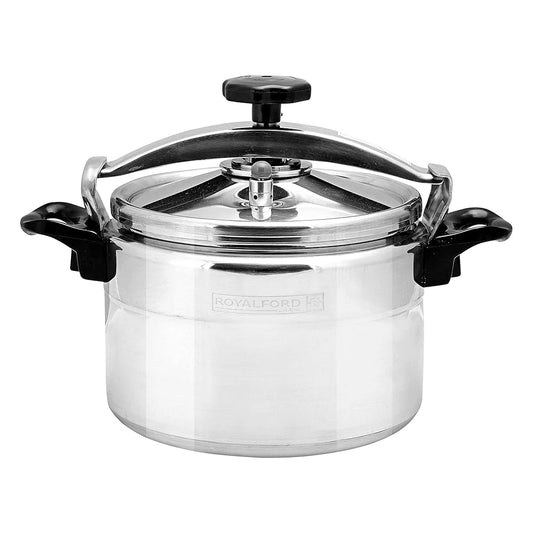 Royalford Aluminium Pressure Cooker RF11174 – Lightweight & Durable Home Kitchen Pressure Cooker with Lid, Multi-Safety Device with Cool Touch Handles and Safety Valves – for Gas and Solid Hotplates 7LTR | B.6294016427447 (ME-MR-IN ( IH-TX ))