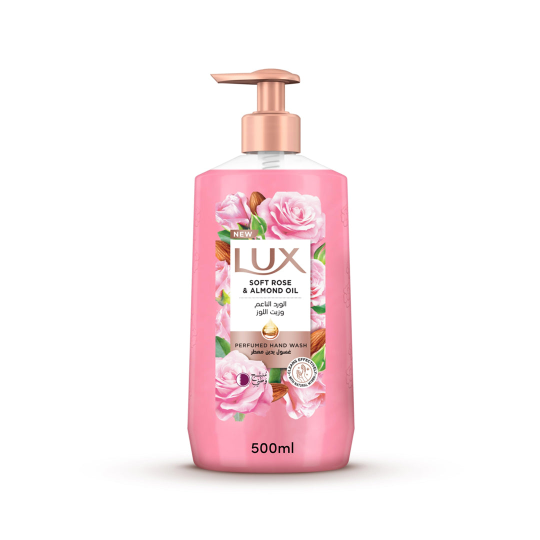 LUX-Perfumed-Liquid-Hand-Wash,-Soft-Rose,-with-Almond-Oil-&-Glycerin,-for-Fragrant,-Soft-and-Clean-Hands,-500ml | B.6281006483545 (OAH-TX)