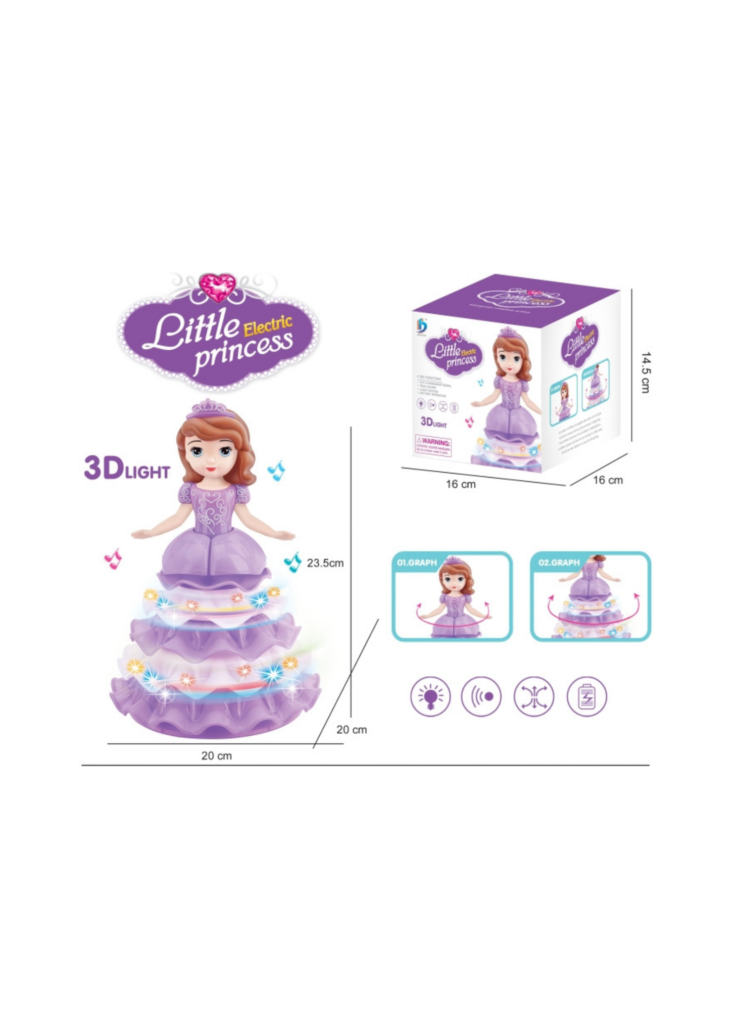 LITTLE PRINCESS ROTATING GIRL 3D 2331 OMS-OMH-OIS-TX 4141-4