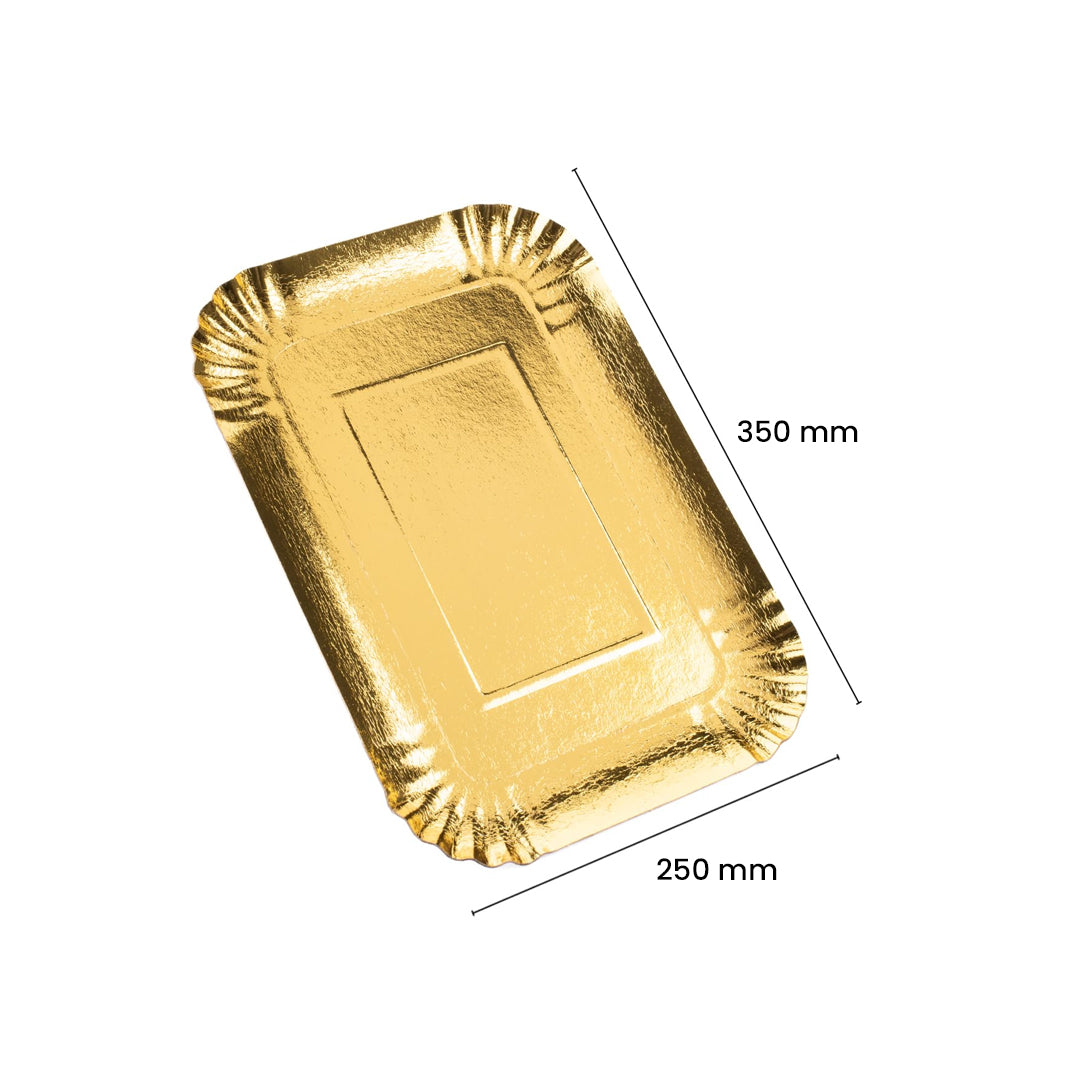 Disposible Gold Foil Cardboard Serving Tray (250mmx350mm) 1KG | B.99913779 (RA/RI/MN-TX)