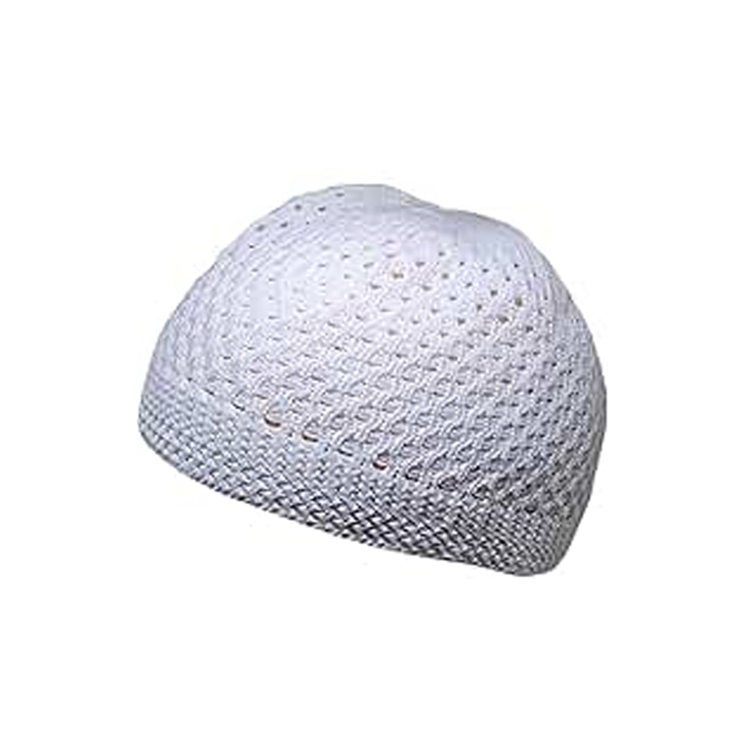 Islamic Kufi Prayer Knit Hat White | B.99827564 (OC/OH/OR)