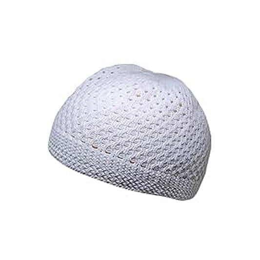Islamic Kufi Prayer Knit Hat White | B.99827564 (OC/OH/OR)