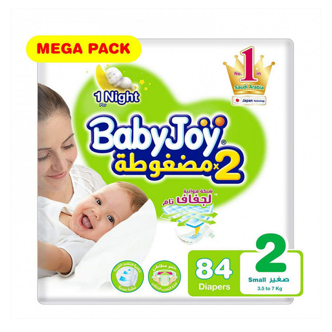 BabyJoy Compressed Diapers, Size 2, Pack of 84 Diapers | B.6281008248197 (NSN-NSH-TX 24116)