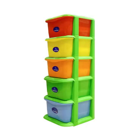 Multipurpose 5 Drawer Plastic Modular Chest Storage Organizer | B.99882372 (RR-MS-ME)