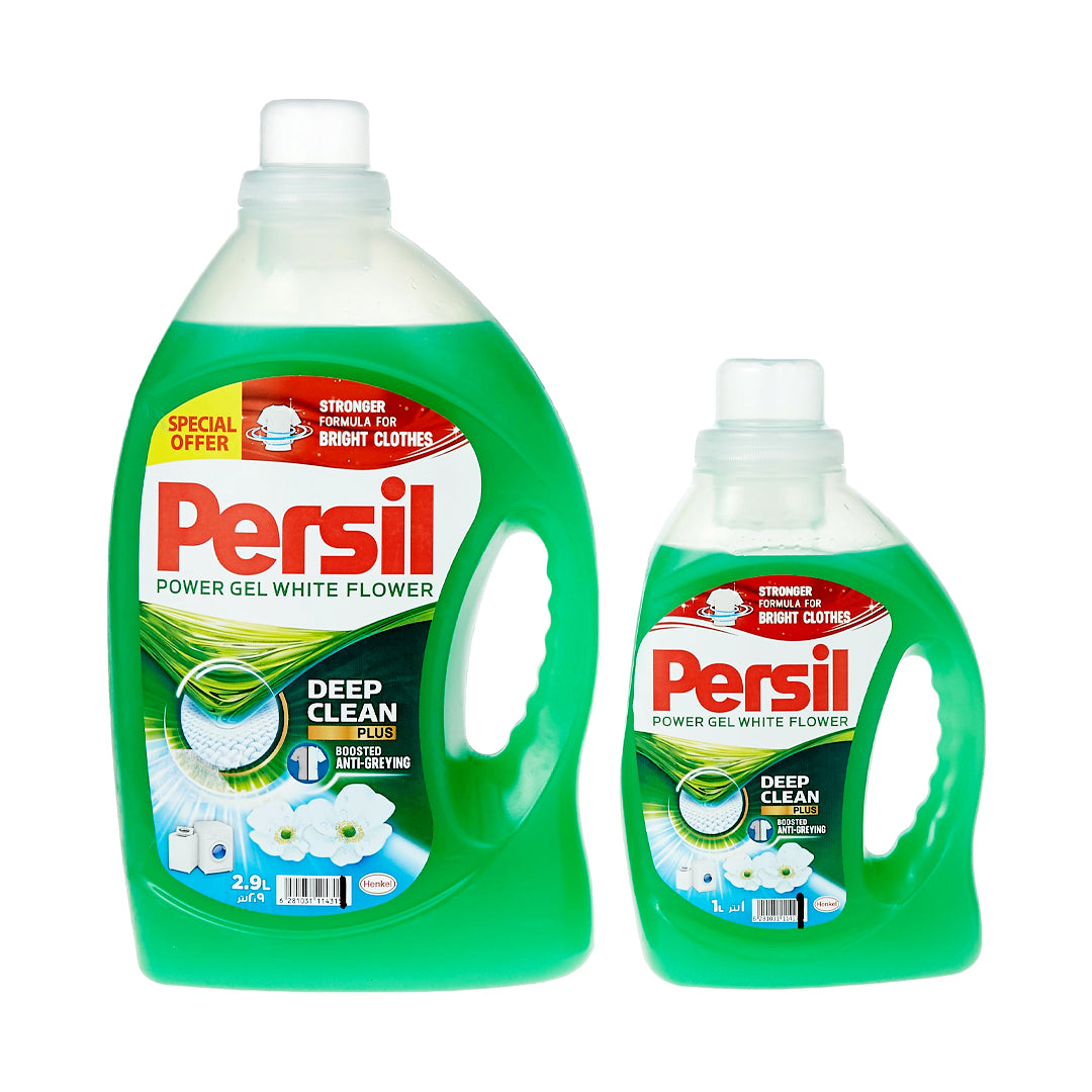 Persil Power Gel Liquid Laundry Detergent, With Deep Clean Technology, White Flower, 2.9L + 1L | B.6281031258361 (ORH-ORM-OMH-TX)