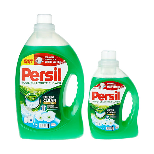 Persil Power Gel Liquid Laundry Detergent, With Deep Clean Technology, White Flower, 2.9L + 1L | B.6281031258361 (ORH-ORM-OMH-TX)