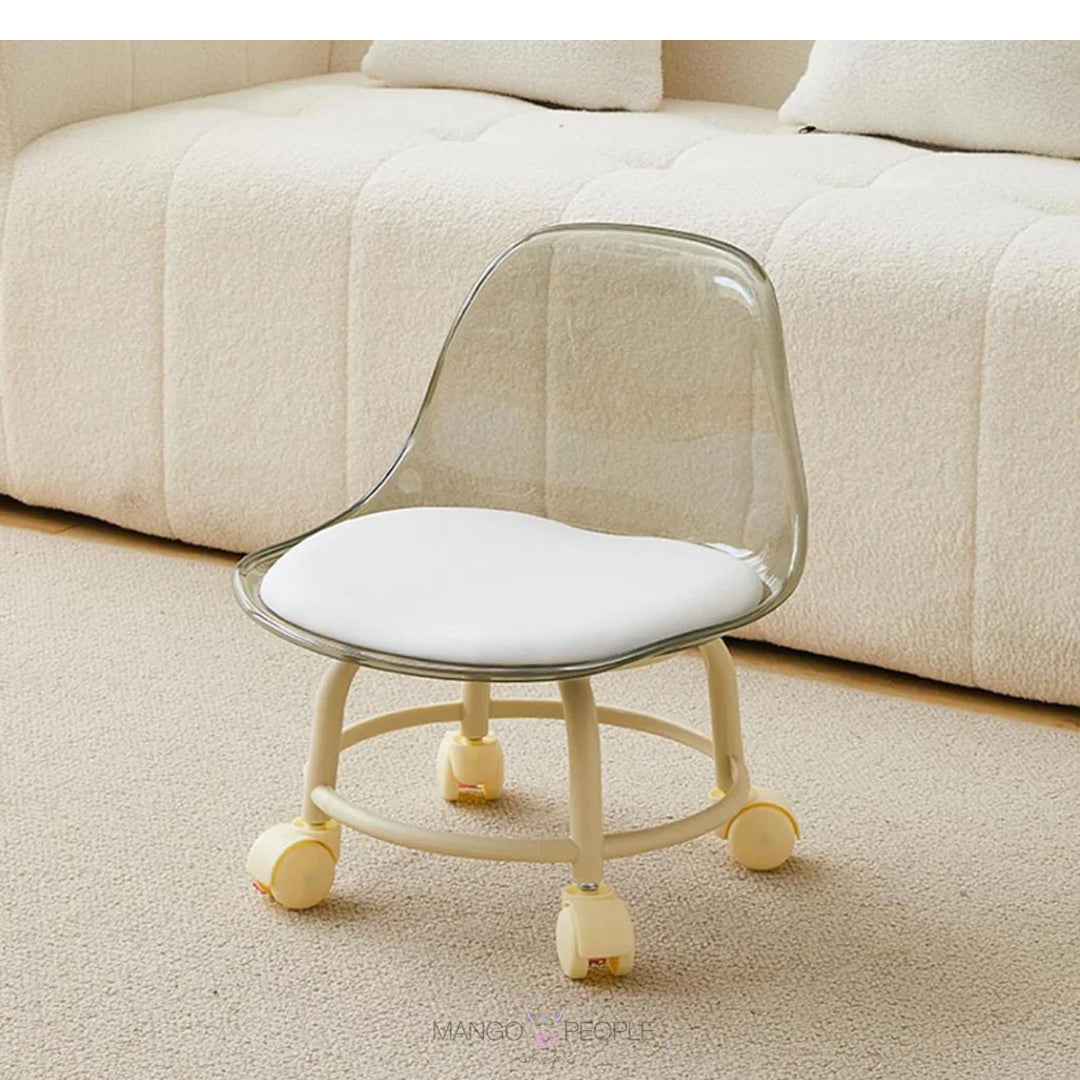 Transparent PET Home Furniture Rotating Wheel Low Chair For Kids And A – Mango People | B.99934286 (CN-CH-CM-TX JED-80049)