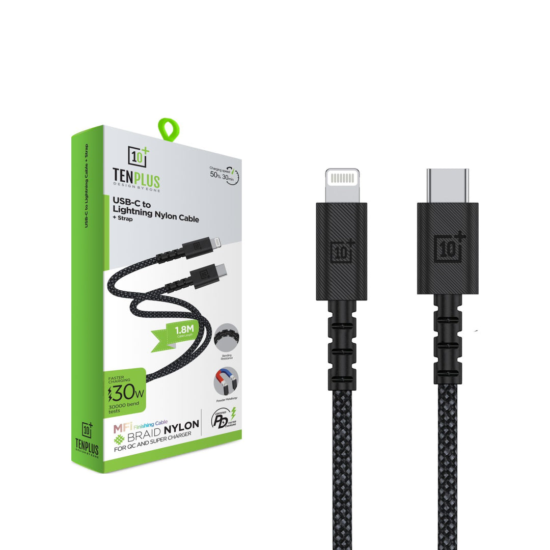 Tenplus USB-C to Lightning Nylon Cable (LG/LM/XF)