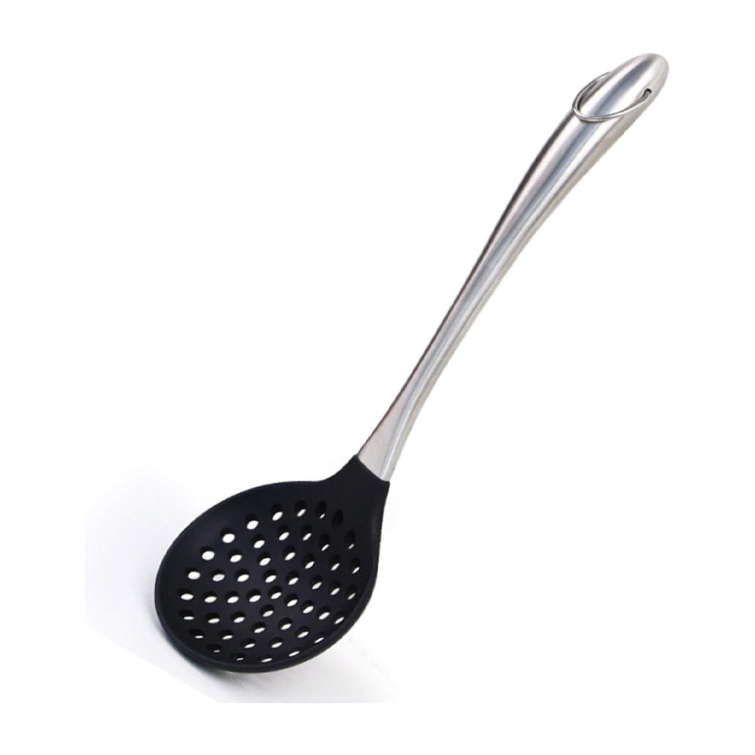 Kitchen Silicone Skimmer Slotted Spoon-Cooking Utensils with Heat Resistant Silicone Covering | B.2022000012911 (CA/HN/HC-TX)