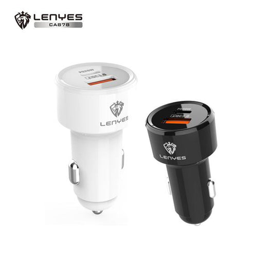 Lenyes CA878 38W Type-C Car Charger with USB Support | Super Fast Charging