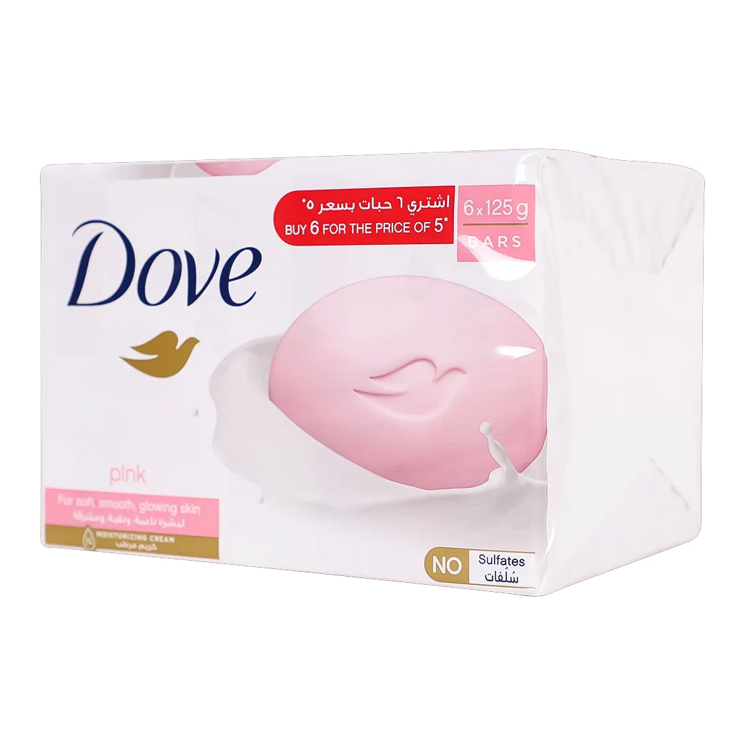 Dove Cream Bar Soap Beauty Pink 125 gm 5+1 Free | B.99880071 (HH/HA/HR)