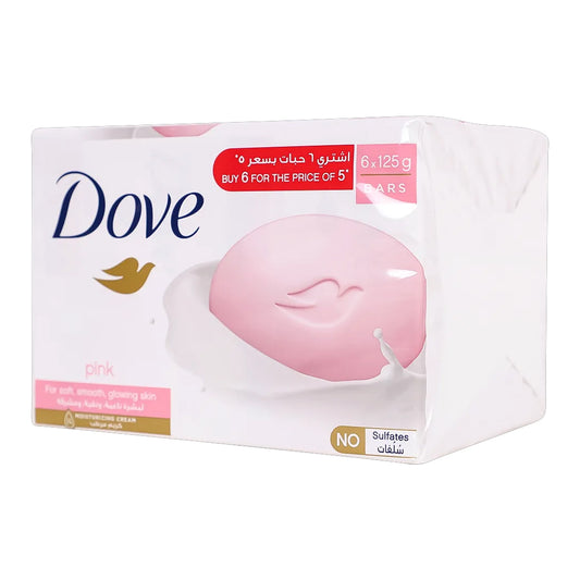 Dove Cream Bar Soap Beauty Pink 125 gm 5+1 Free | B.99880071 (HH/HA/HR)