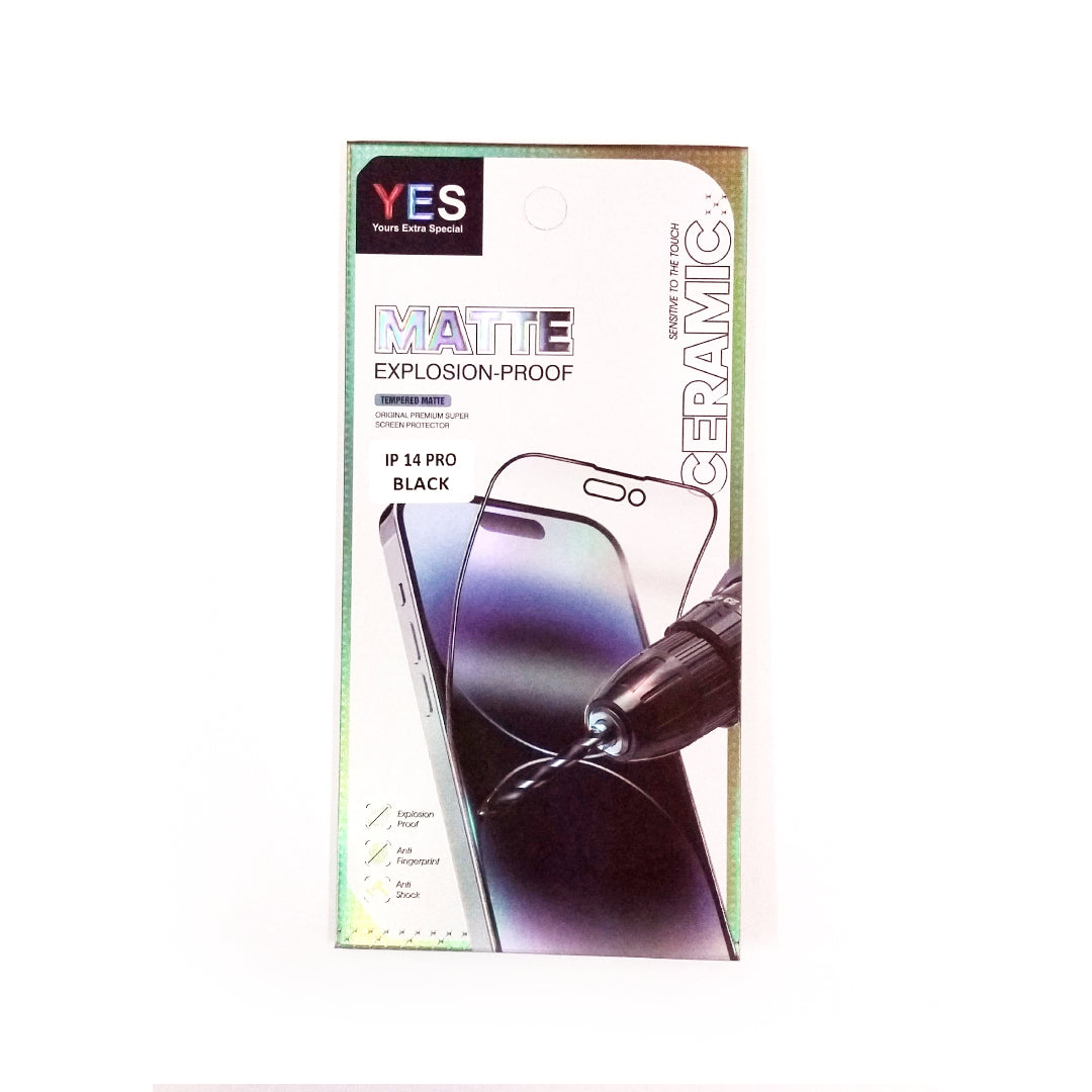 Yes Matte Screen Protector Ceramic | Anti Fingerprint | Iphone 14 Pro Black (VX/LV)