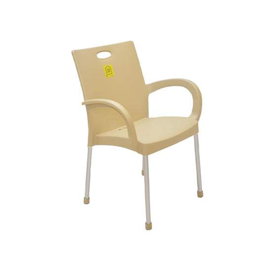 Stackable Modern With Arms Plastic Chair with Durable Aluminum Legs Rusted | B.20043795 (EI-CO-CE-TX  CA)
