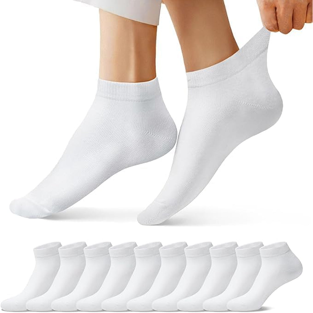 Socks for Men Women,Low Cut Ankle White Socks Short Cotton Socks (12Pairs) | B.99904692 (SM/SI/OS)