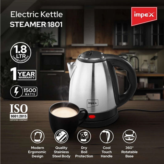 Impex Electric Kettle Steamer 1801 | B.20032988 (EI)