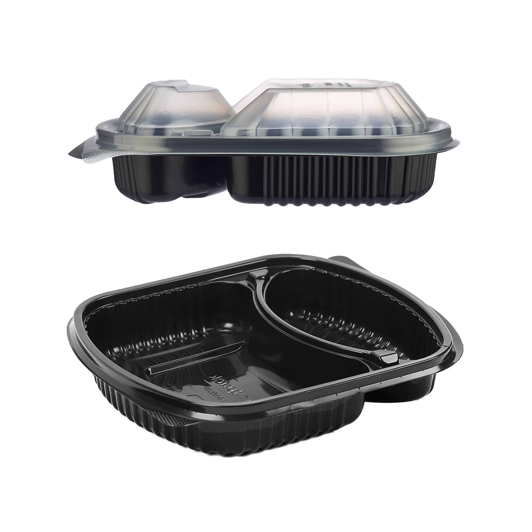 2 Compartment Container with Lid 12PCS | B.99918750 (OHH-TX)