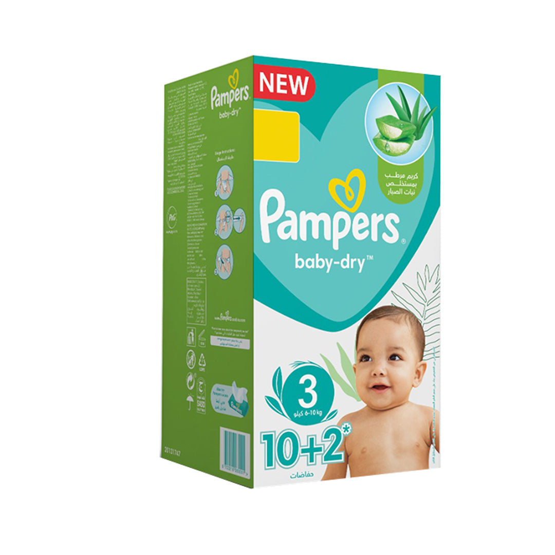 PAMPERS (3) baby dry 9-14 kg box (10+2) diapers | B.8700216065511 (MH-MM-IS-TX)