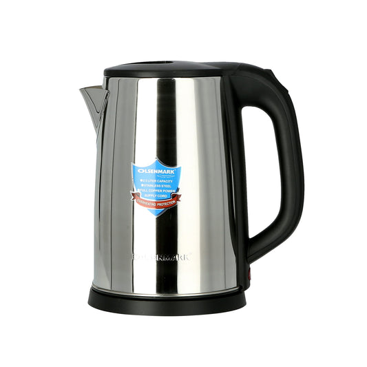 Olsenmark OMK2332 Cordless Electric Kettle | Capacity: 2.5L | Stainless Steel Kettle | Boil Dry Protection & Auto Shut Off Feature | Ideal for Hot Water, Tea & Coffee Maker | 1800W | B.6294016350929 (HM-TX)