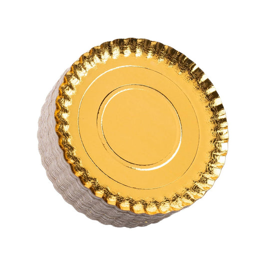 Disposible Gold Foil Cardboard Serving Tray Round 230mm 1KG | B.1287009241408 (RA/RI/MN-TX)