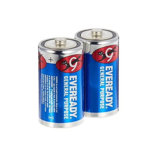 Eveready General Purpose D Carbon Zinc Battery 1.5V - 2 Batteries | B.6223001580720 (NM-ES-EN)
