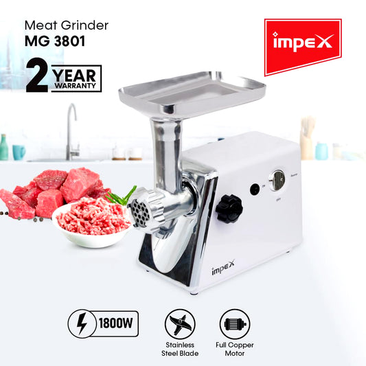 Impex - Meat Grinder with 1800W, Sausage Stuffer, Keema Maker - MG 3801 | B.8906062162866 (OEM-OCE-OCM)