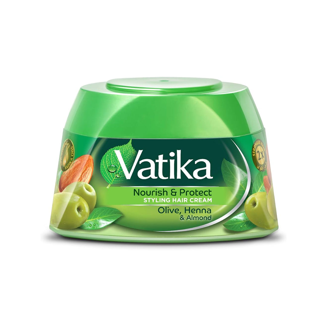 Vatika Naturals Nourish & Protect Styling Hair Cream- 140 ml | Henna, Almond, Aloe Vera & Nourishing Vatika Oils | Style & Texture | B.99874278 (HH/HM/AO-TX)