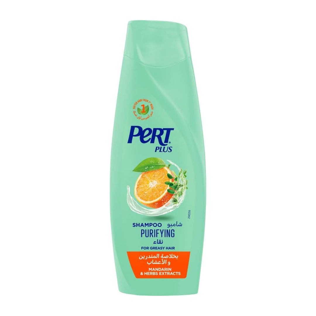 Pert Plus Purifying Shampoo for Greasy Hair with Mandarin and Herbs Extract, 400ml | B.6281031260098 (OOM-ONN-ONR-TX)
