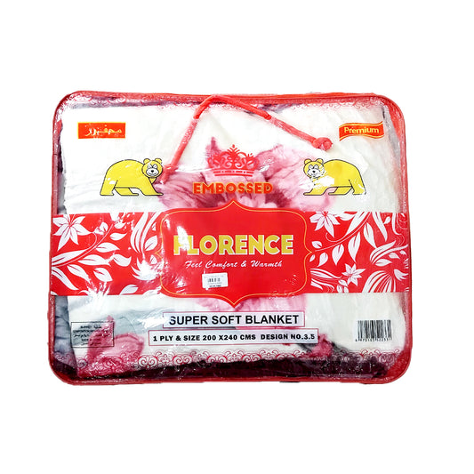 Florence Super Soft Blanket (1PLY & Size:200x240CMS) | B.99945992 (HC/HM/AO-TX)